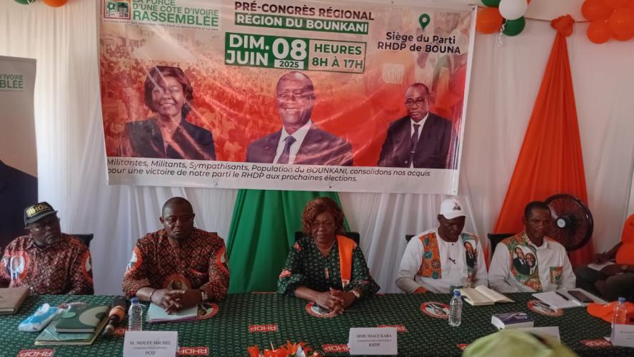 Précongrès RHDP du Bounkani / La Présidente Madame Nialé Kaba lance l’ouverture Officielle des travaux 